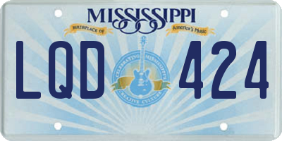 MS license plate LQD424