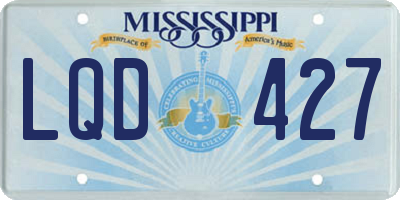 MS license plate LQD427