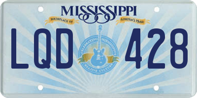 MS license plate LQD428