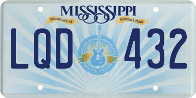 MS license plate LQD432