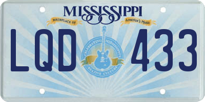MS license plate LQD433