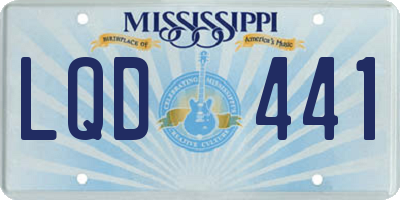 MS license plate LQD441
