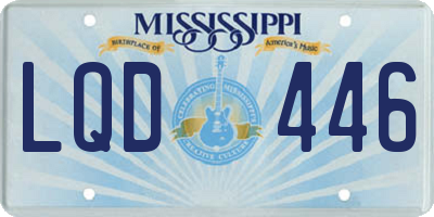 MS license plate LQD446