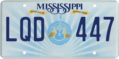 MS license plate LQD447