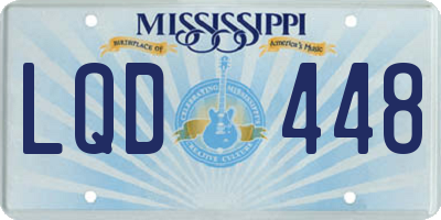 MS license plate LQD448