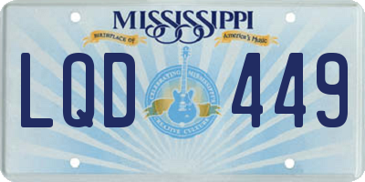 MS license plate LQD449