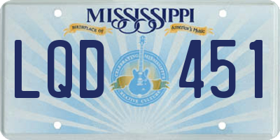 MS license plate LQD451