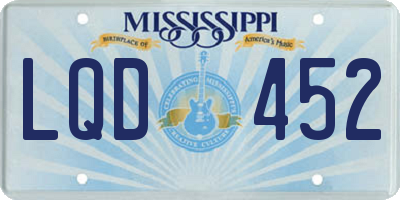 MS license plate LQD452