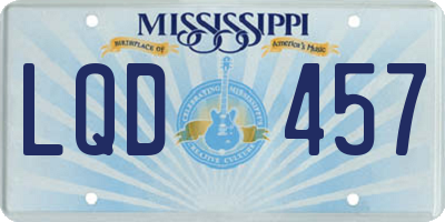 MS license plate LQD457