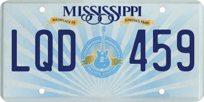 MS license plate LQD459