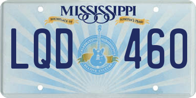MS license plate LQD460