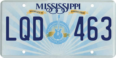 MS license plate LQD463