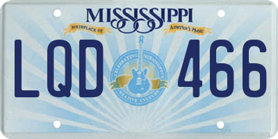 MS license plate LQD466