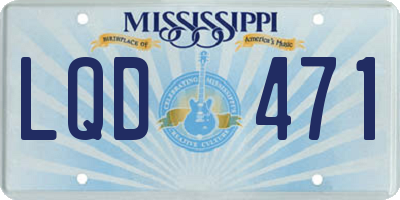 MS license plate LQD471