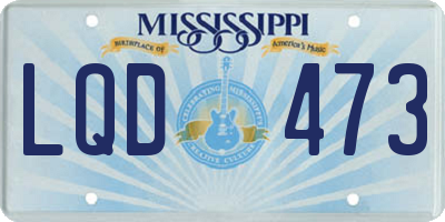 MS license plate LQD473