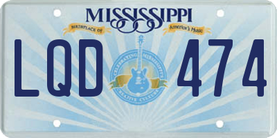 MS license plate LQD474