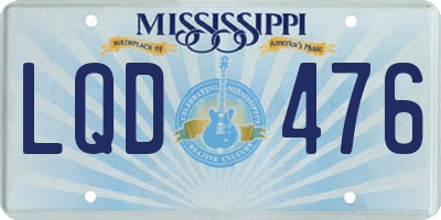 MS license plate LQD476
