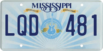 MS license plate LQD481