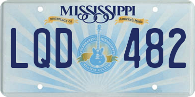 MS license plate LQD482