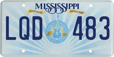 MS license plate LQD483