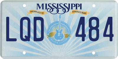 MS license plate LQD484