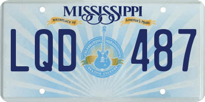 MS license plate LQD487