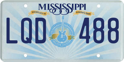 MS license plate LQD488
