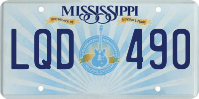 MS license plate LQD490