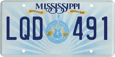 MS license plate LQD491