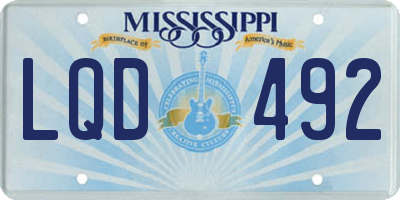 MS license plate LQD492