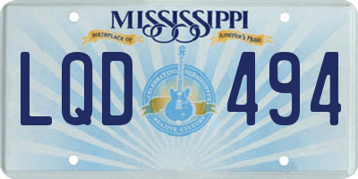 MS license plate LQD494