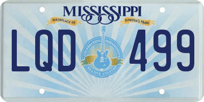 MS license plate LQD499