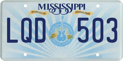 MS license plate LQD503