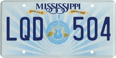 MS license plate LQD504