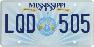 MS license plate LQD505