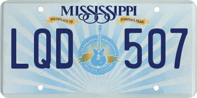 MS license plate LQD507