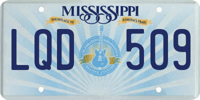 MS license plate LQD509