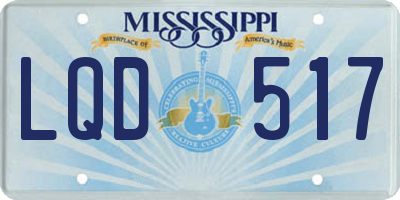 MS license plate LQD517