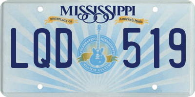MS license plate LQD519