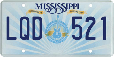 MS license plate LQD521