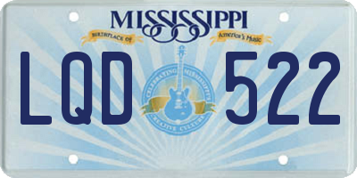 MS license plate LQD522