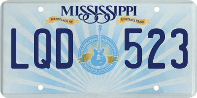 MS license plate LQD523