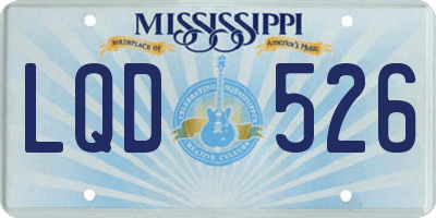 MS license plate LQD526