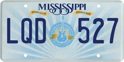 MS license plate LQD527