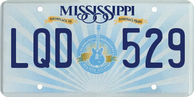 MS license plate LQD529