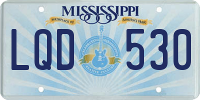 MS license plate LQD530