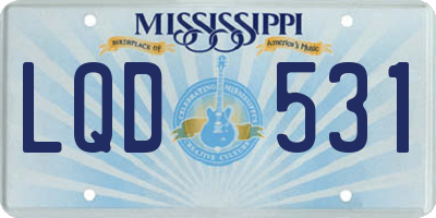 MS license plate LQD531