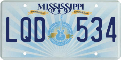 MS license plate LQD534
