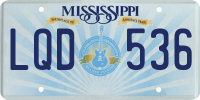 MS license plate LQD536