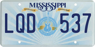 MS license plate LQD537